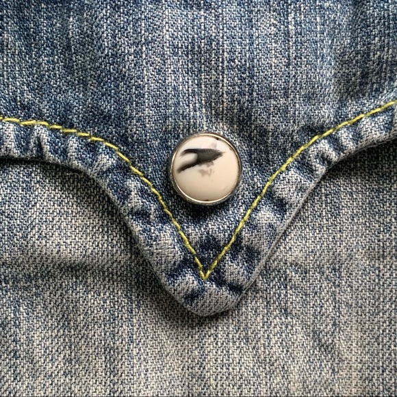 Embroidered and Screen Printed Denim Long Sleeve - Picture 10 of 16